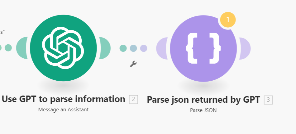 gpt module connected to json parser